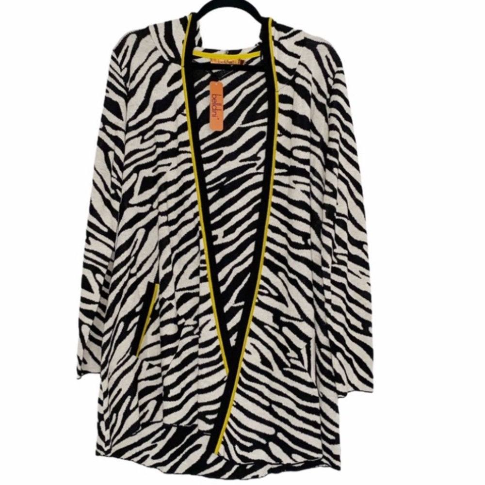 NWT Belldini Tiger Print / Animal Print Open Front Cardigan - Picture 3 of 7
